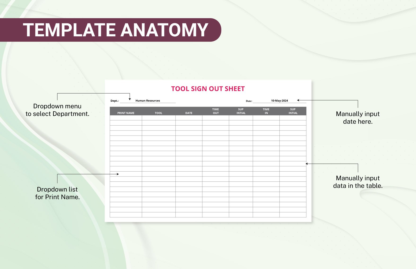 Sign Out Sheet Template