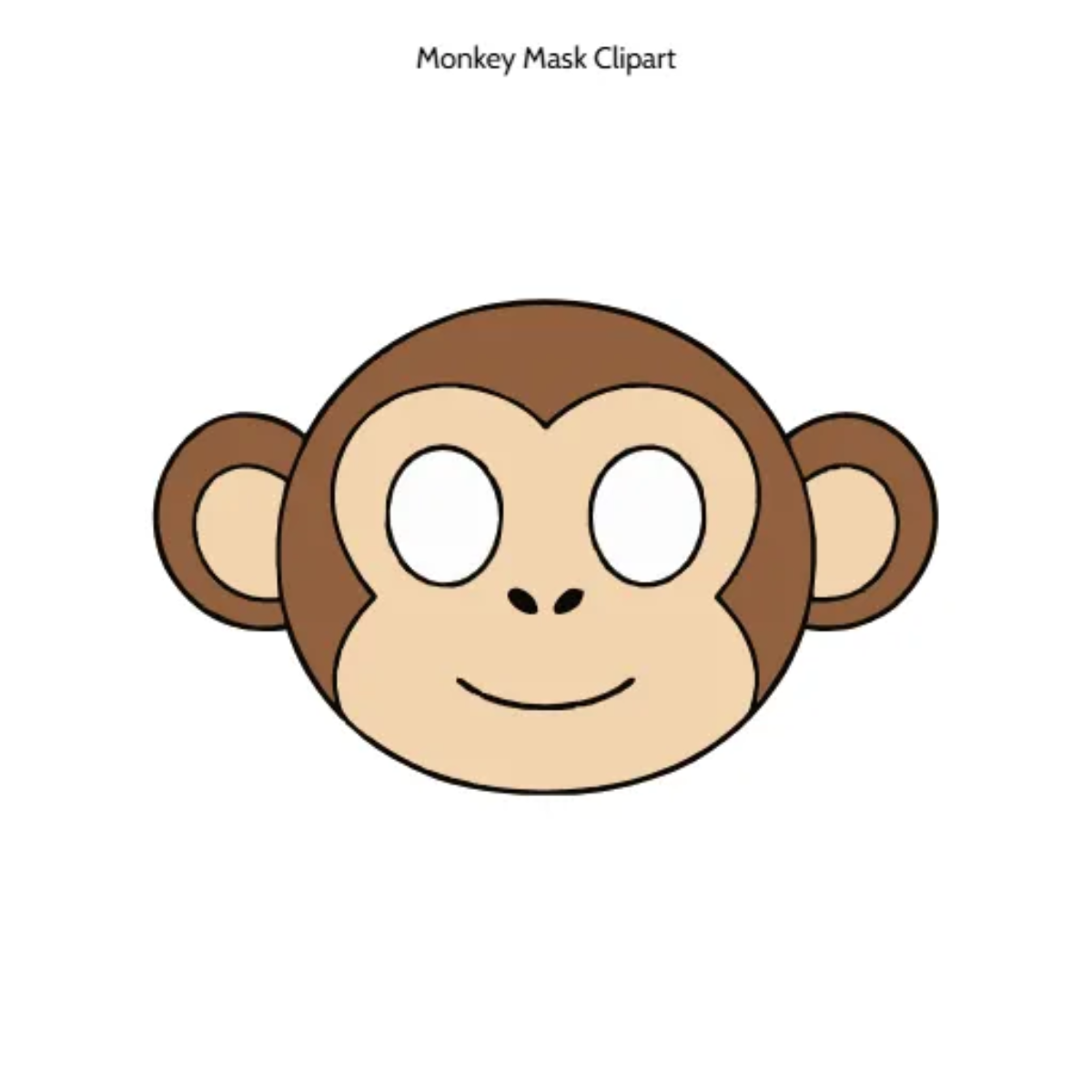 Free Monkey Mask Outline Clipart (PNG, SVG) to Edit Online