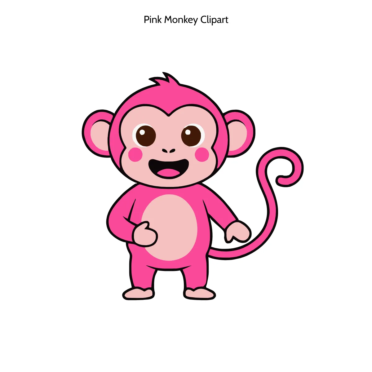 Free Pink Monkey Emoji Clipart (PNG, SVG) to Edit Online