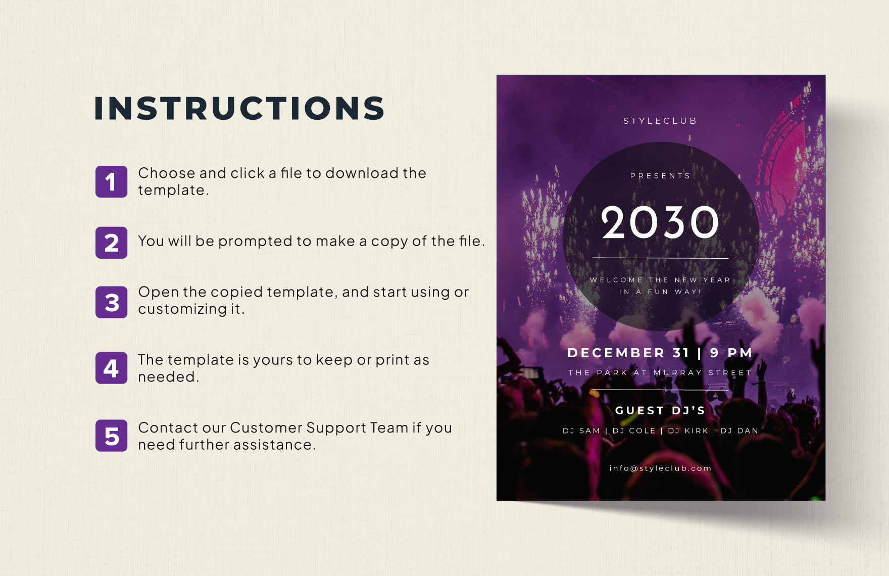 New Year Celebration Poster Template