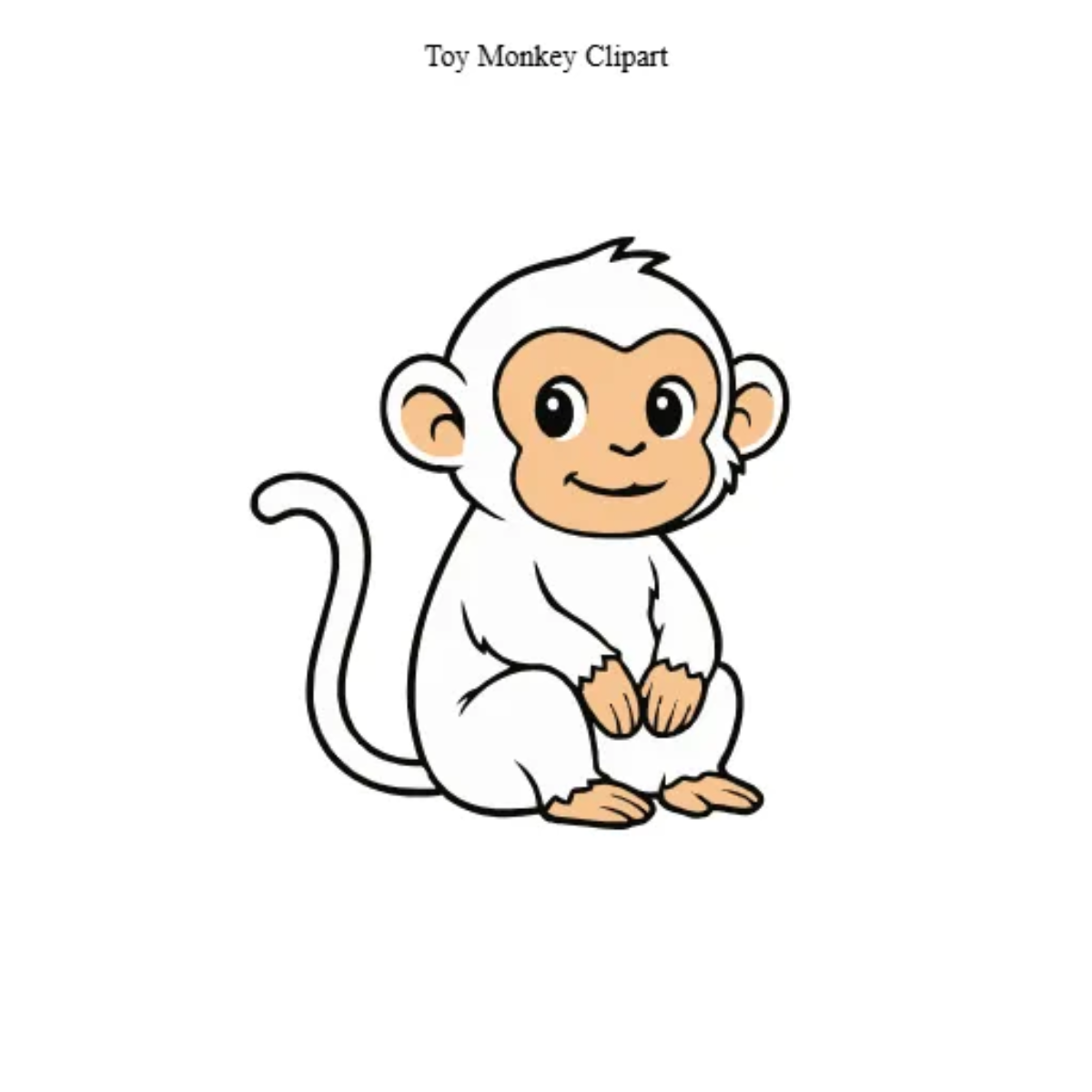 Free White Monkey Outline Clipart (PNG, SVG) to Edit Online