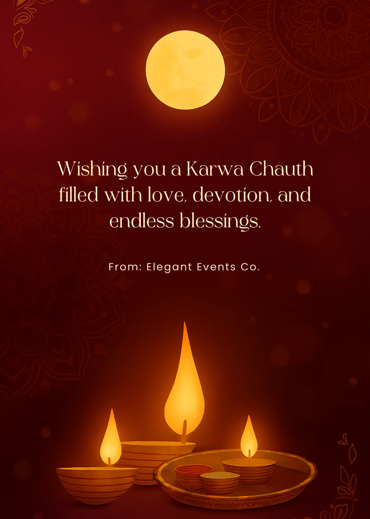 Free Professional Karwa Chauth Wishes Template to Edit Online