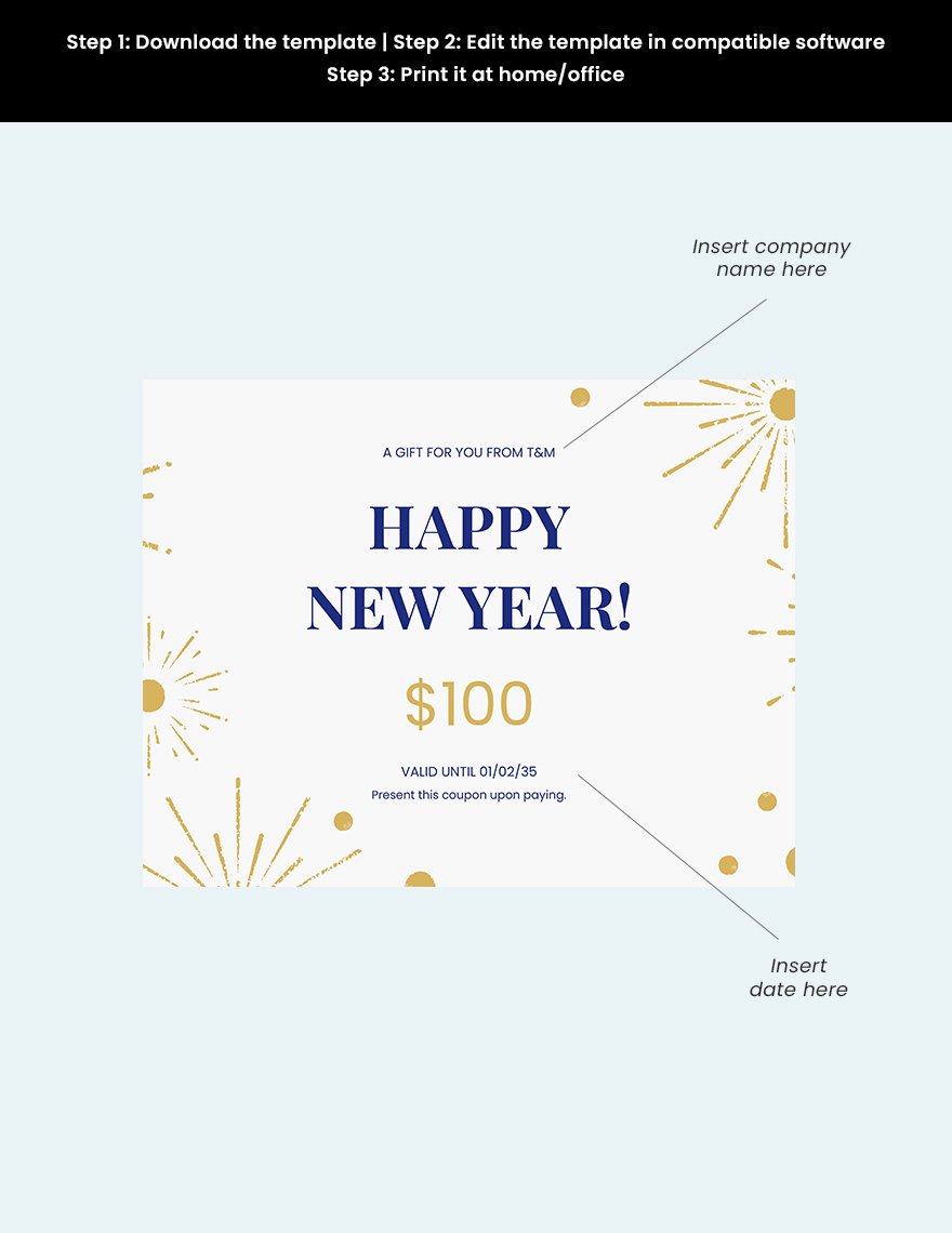 New Year Gift Certificate Template