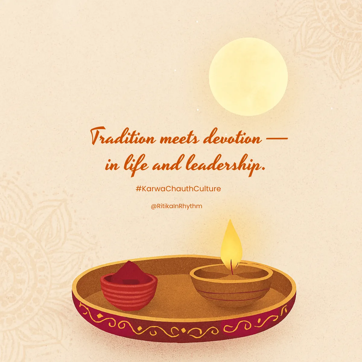 Free Karwa Chauth Celebration LinkedIn Post Template to Edit Online