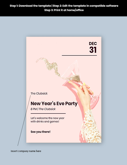 Free New Years Eve Party Poster Template to Edit Online