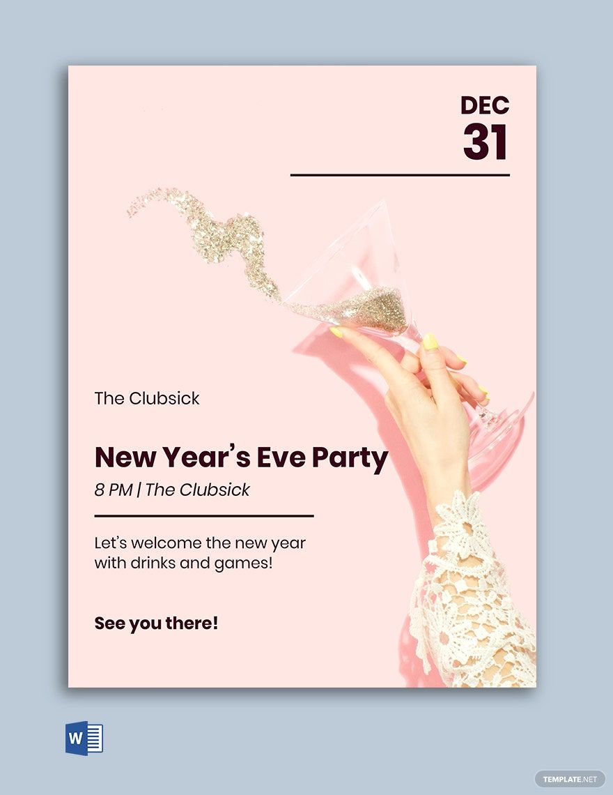 New Years Eve Party Poster Template