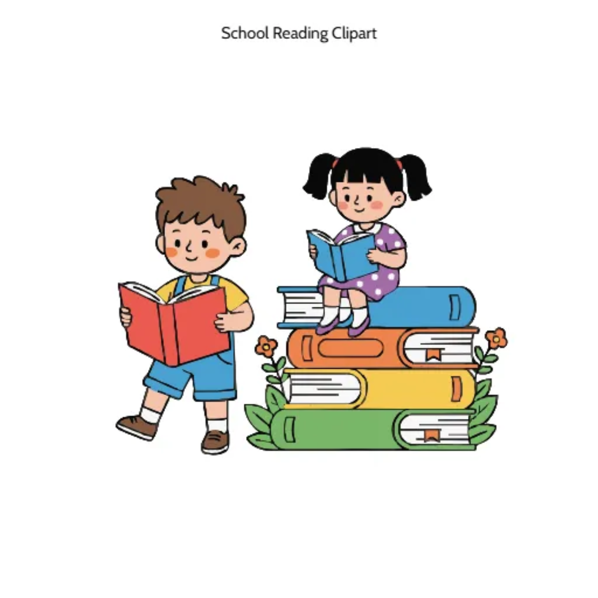 Free School Reading Vector Clipart (PNG, SVG) to Edit Online