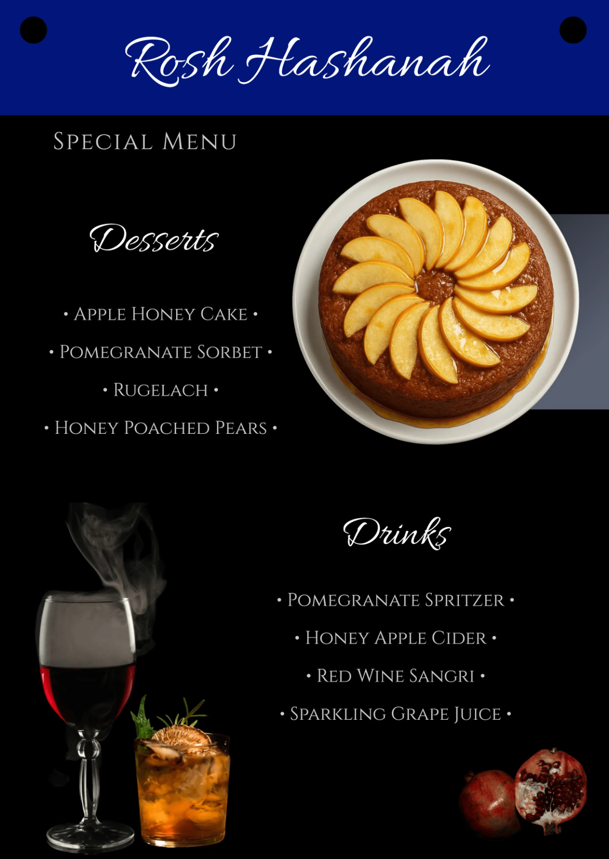 Free Rosh Hashanah Special Menu Template to Edit Online