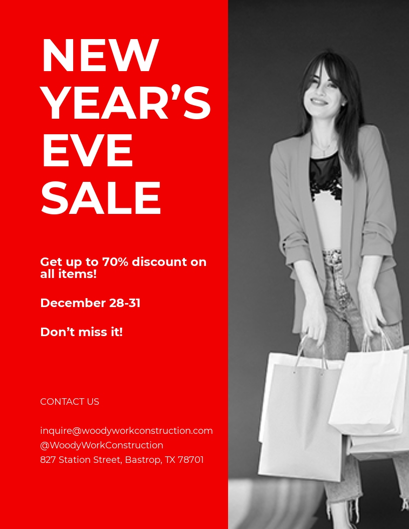 Free new year sale poster template
