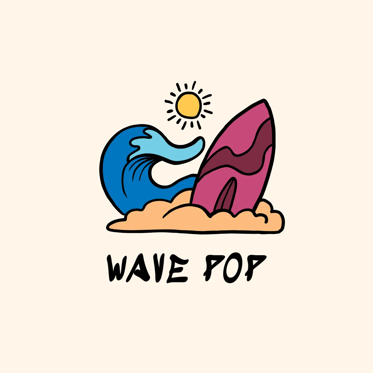 Free Beach Cartoon Logo to Edit Online