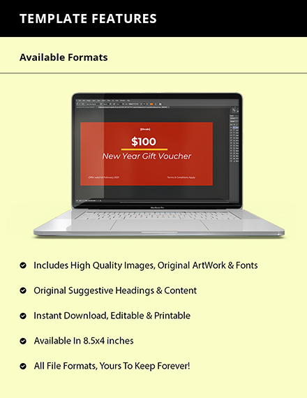 Free New Year Gift Voucher Template to Edit Online