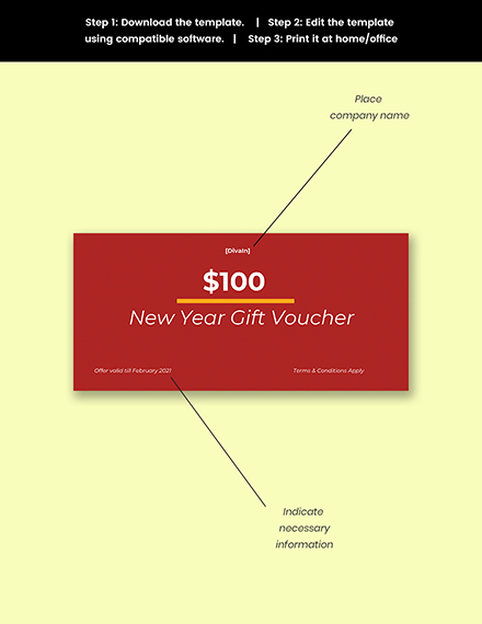 Free New Year Gift Voucher Template to Edit Online
