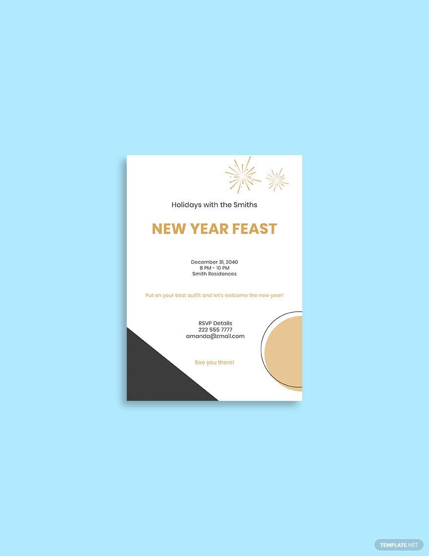 New Year Dinner Invitation Template