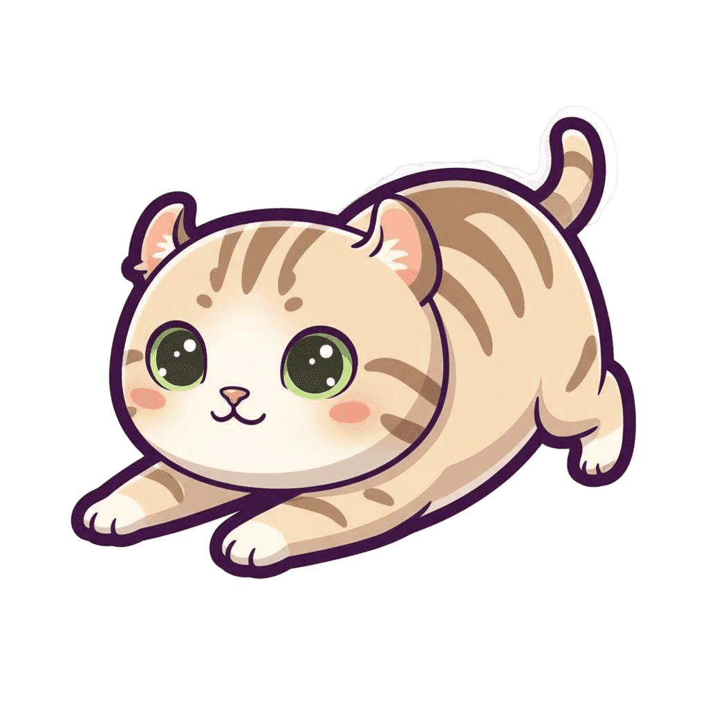 Free American Curl sticker Digital Vector Cat Clipart Template to Edit Online