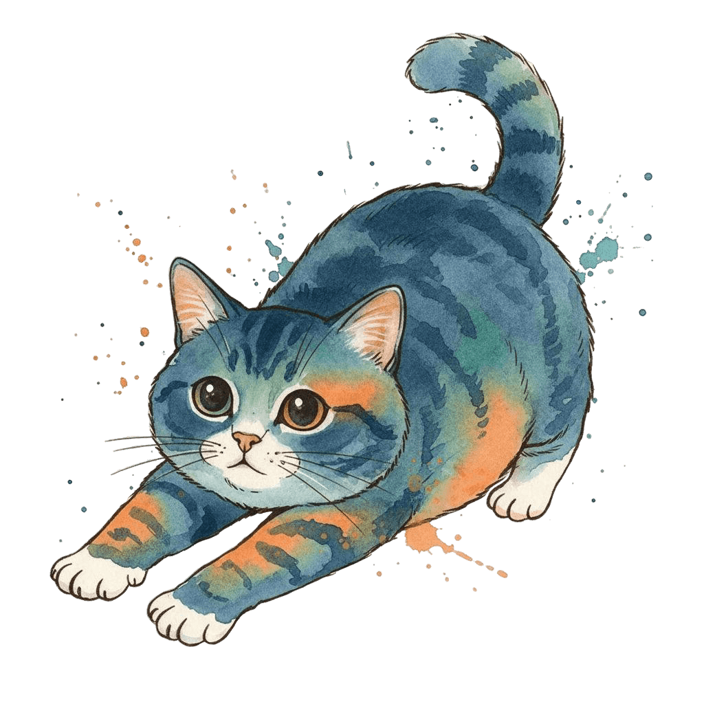 Free American Shorthair drawing Watercolor Cat Clipart Template to Edit Online