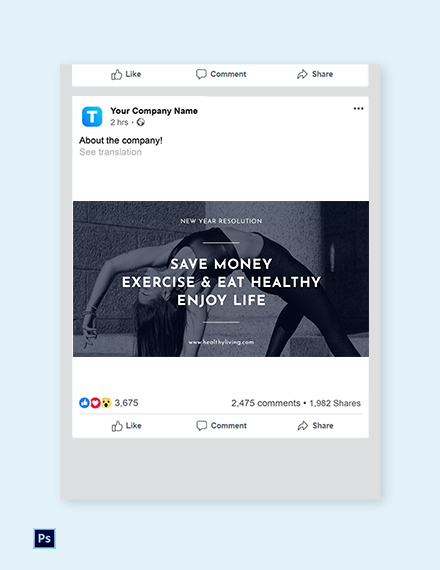 Free New Year Resolution Facebook Post Template to Edit Online