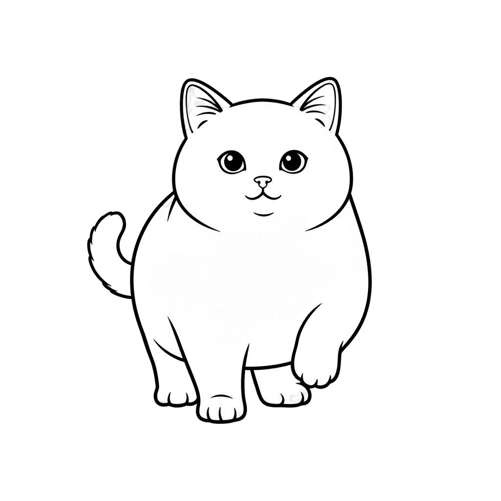 Free American Shorthair outline Digital Vector Cat Clipart Template to Edit Online