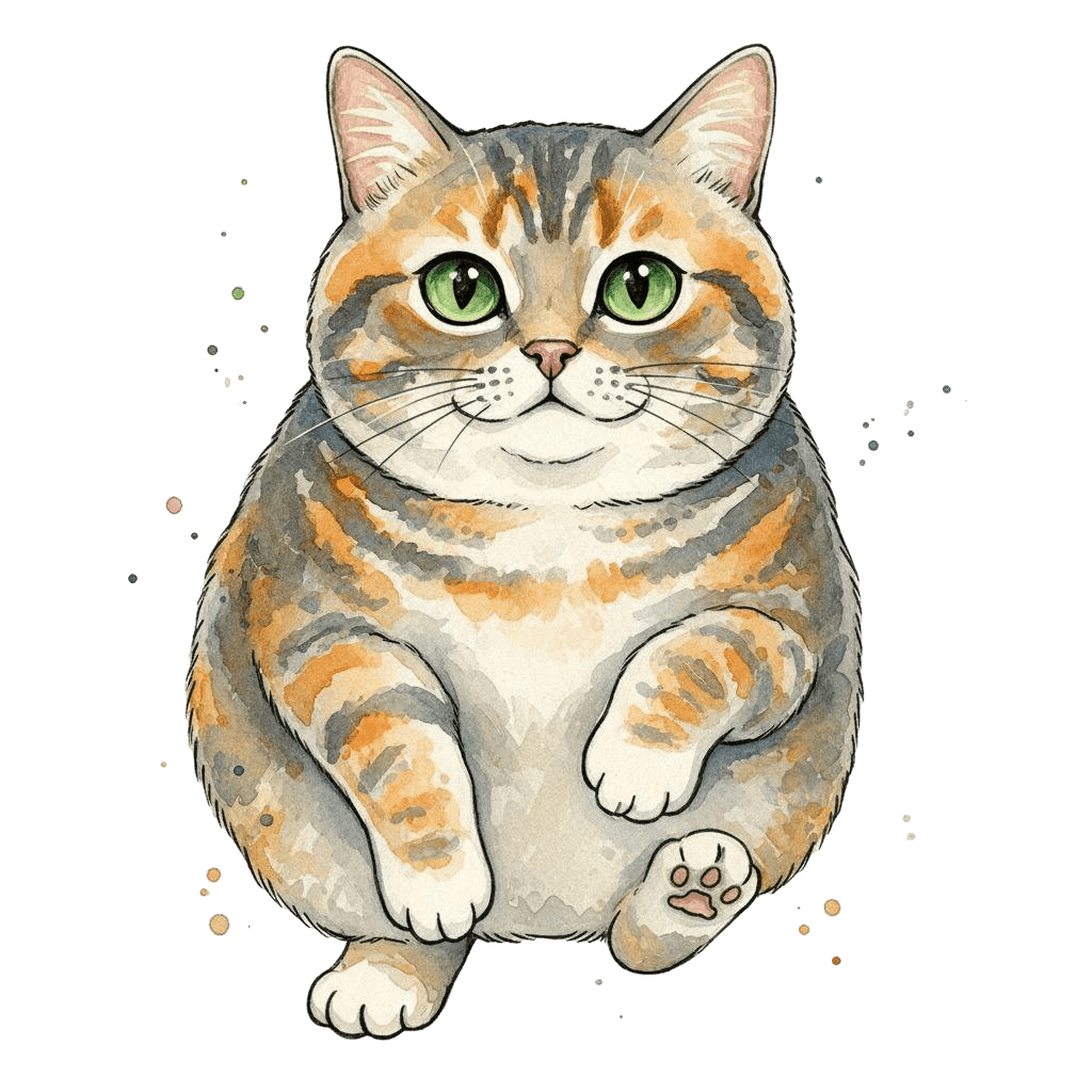 Free American Shorthair outline Watercolor Cat Clipart Template to Edit Online