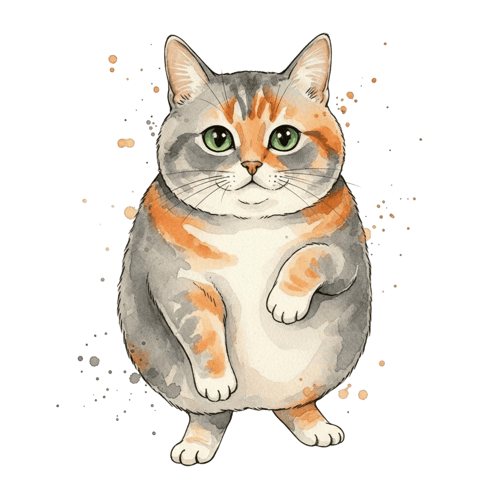 Free American Shorthair silhouette Watercolor Cat Clipart Template to Edit Online