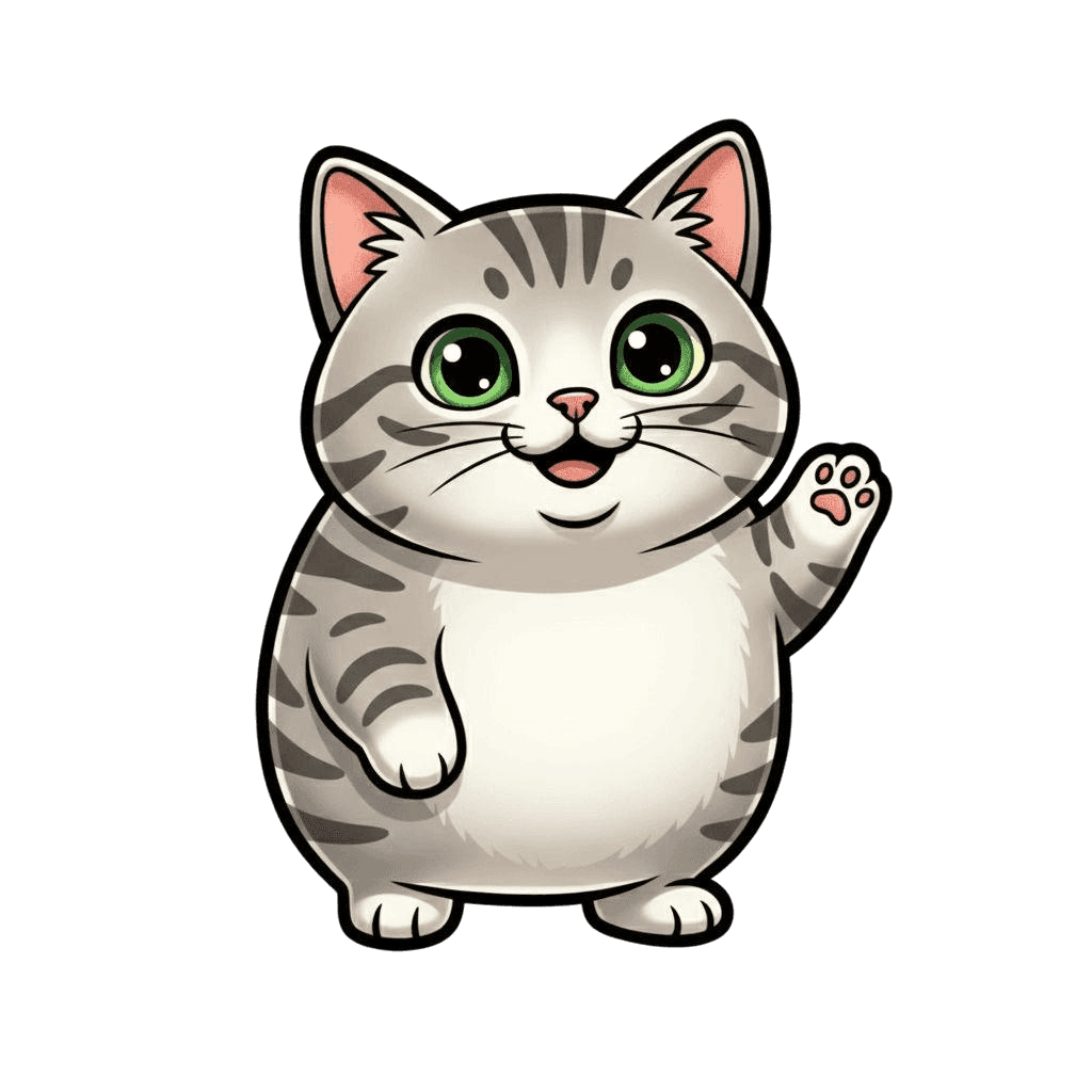Free American Shorthair cartoon Digital Vector Cat Clipart Template to Edit Online