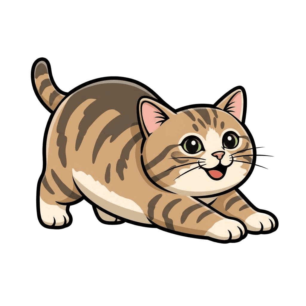 Free American Shorthair cartoon Flat Vector Cat Clipart Template to Edit Online