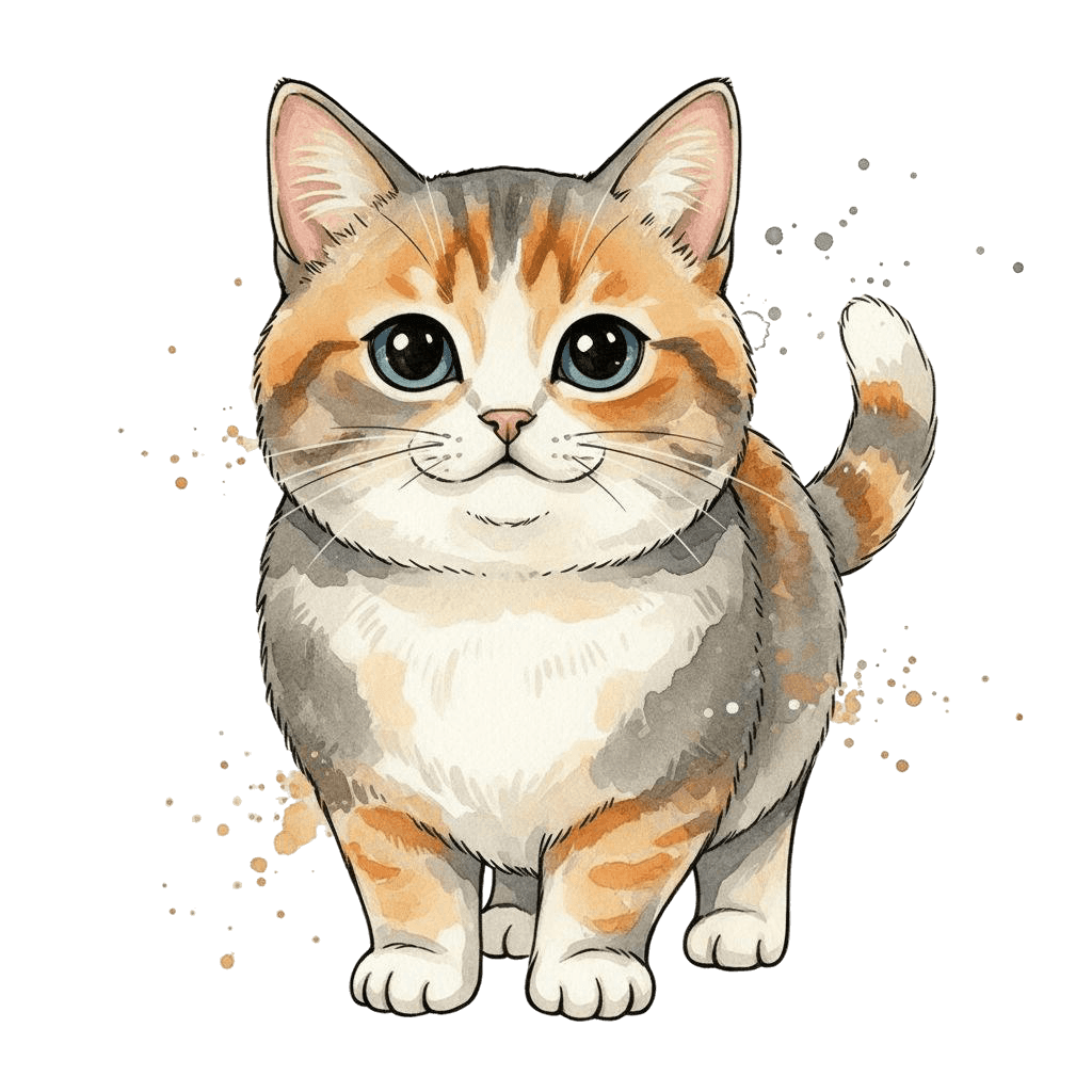 Free American Shorthair symbol Watercolor Cat Clipart Template to Edit Online