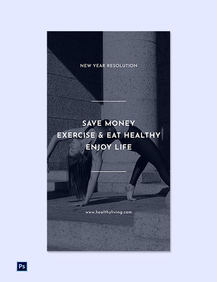 Free New Year Resolution Whatsapp Post Template to Edit Online