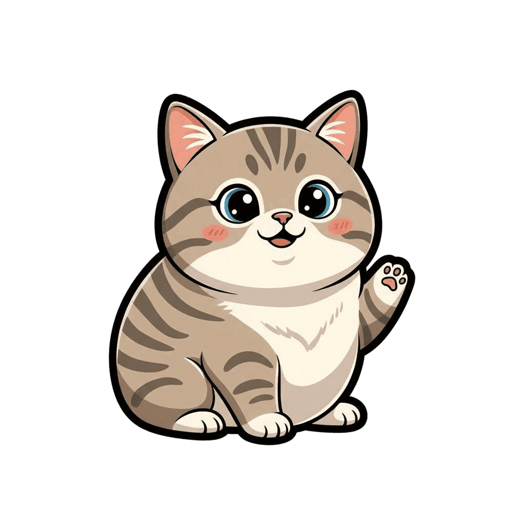 Free American Shorthair sticker Flat Vector Cat Clipart Template to Edit Online