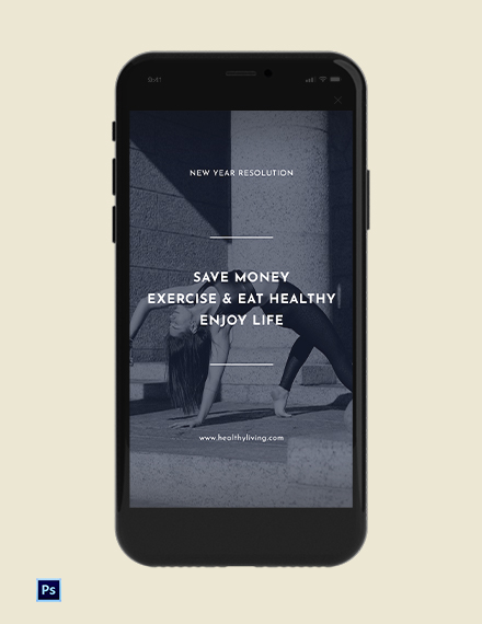 Free New Year Resolution Snapchat Geofilter Template to Edit Online