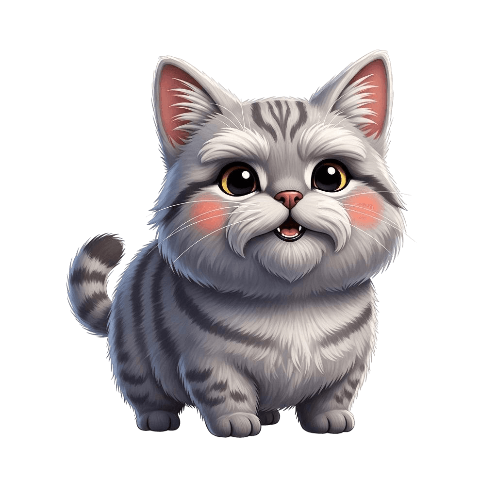 Free American Wirehair 3d Digital Vector Cat Clipart Template to Edit Online