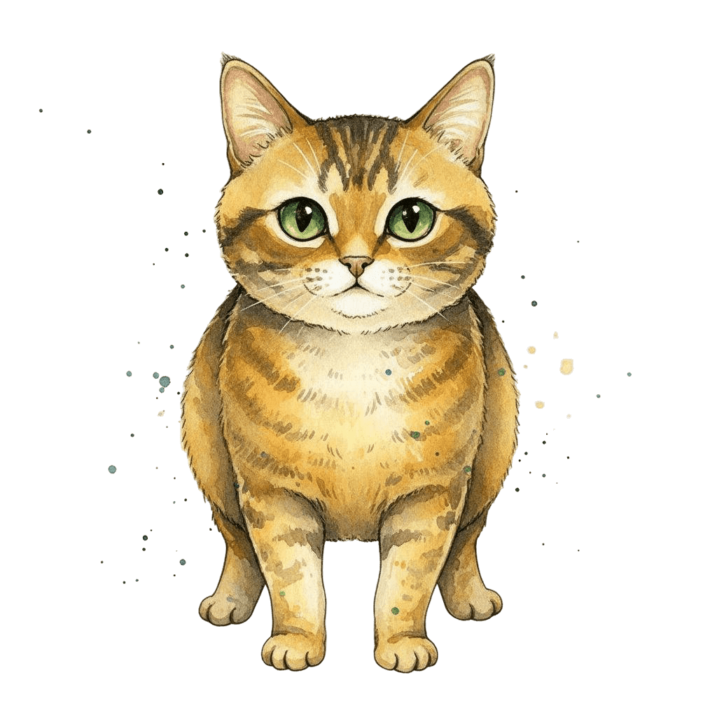 Free American Wirehair drawing Watercolor Cat Clipart Template to Edit Online