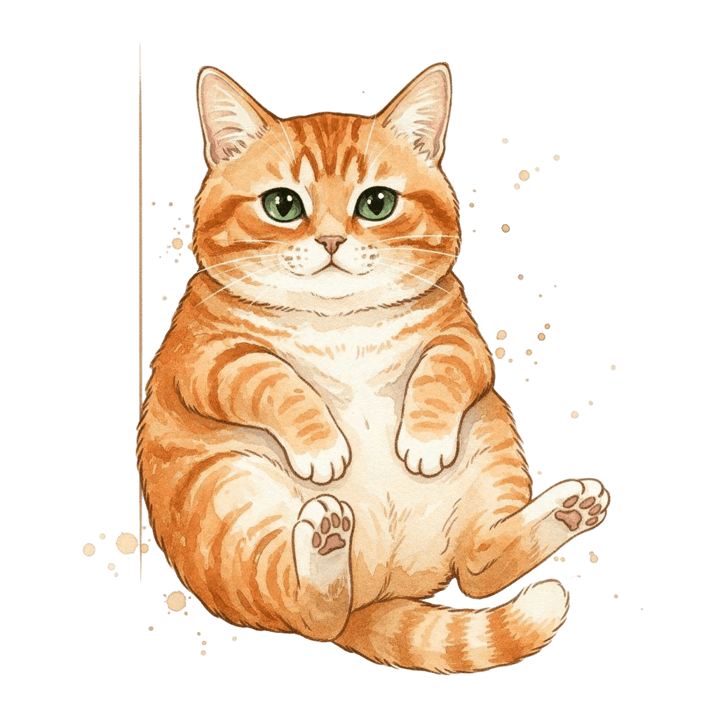 Free American Wirehair outline Watercolor Cat Clipart Template to Edit Online