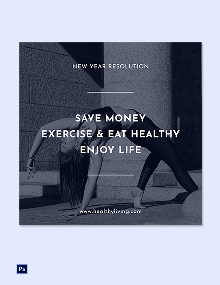 Free New Year Resolution Linkedin Post Template to Edit Online