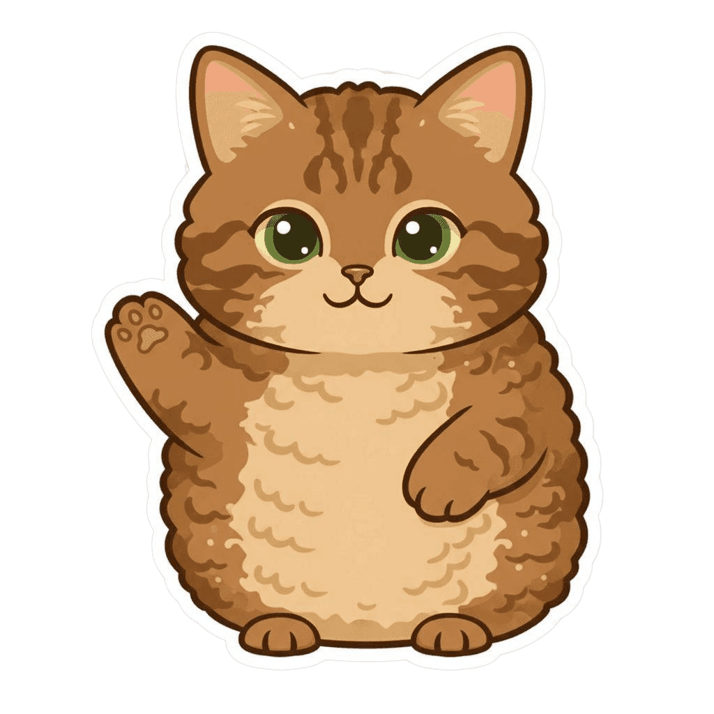 Free American Wirehair Emoji Flat Vector Cat Clipart Template to Edit Online