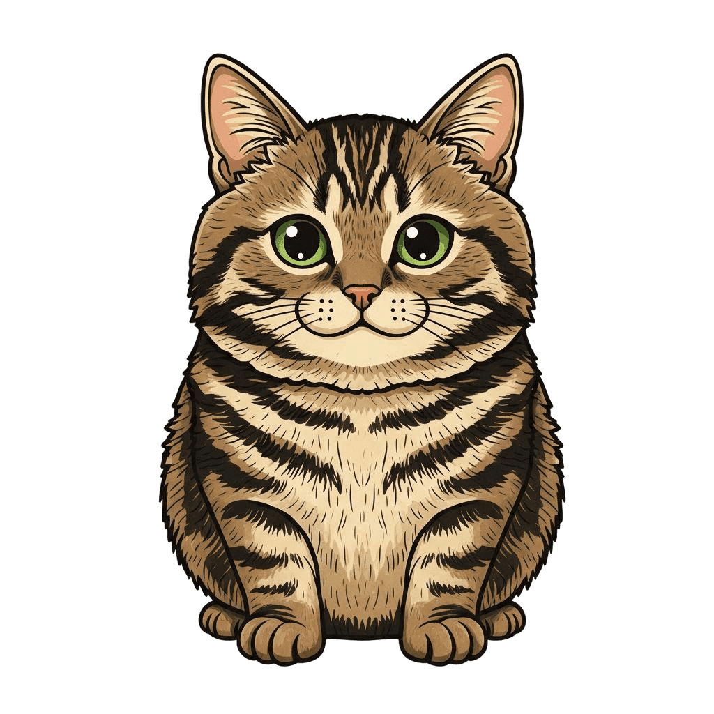 Free American Wirehair symbol Digital Vector Cat Clipart Template to Edit Online