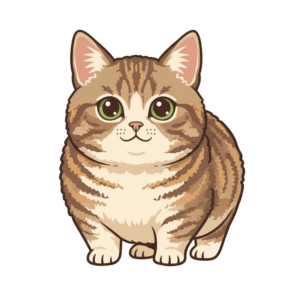 Free American Wirehair symbol Flat Vector Cat Clipart Template to Edit Online