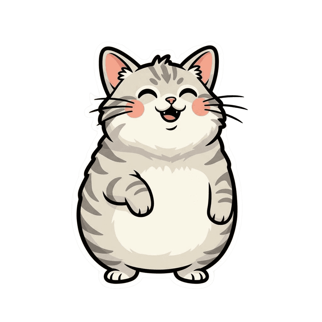 Free American Wirehair sticker Digital Vector Cat Clipart Template to Edit Online