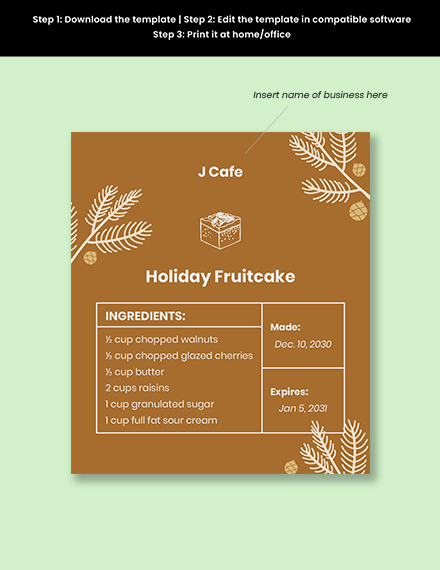 Free Christmas Food Label Template to Edit Online