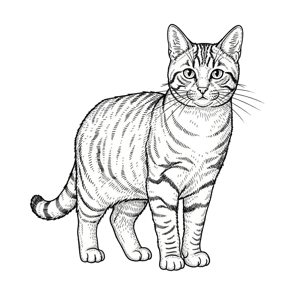 Free Aphrodite 3d Ink Drawing Cat Clipart Template to Edit Online
