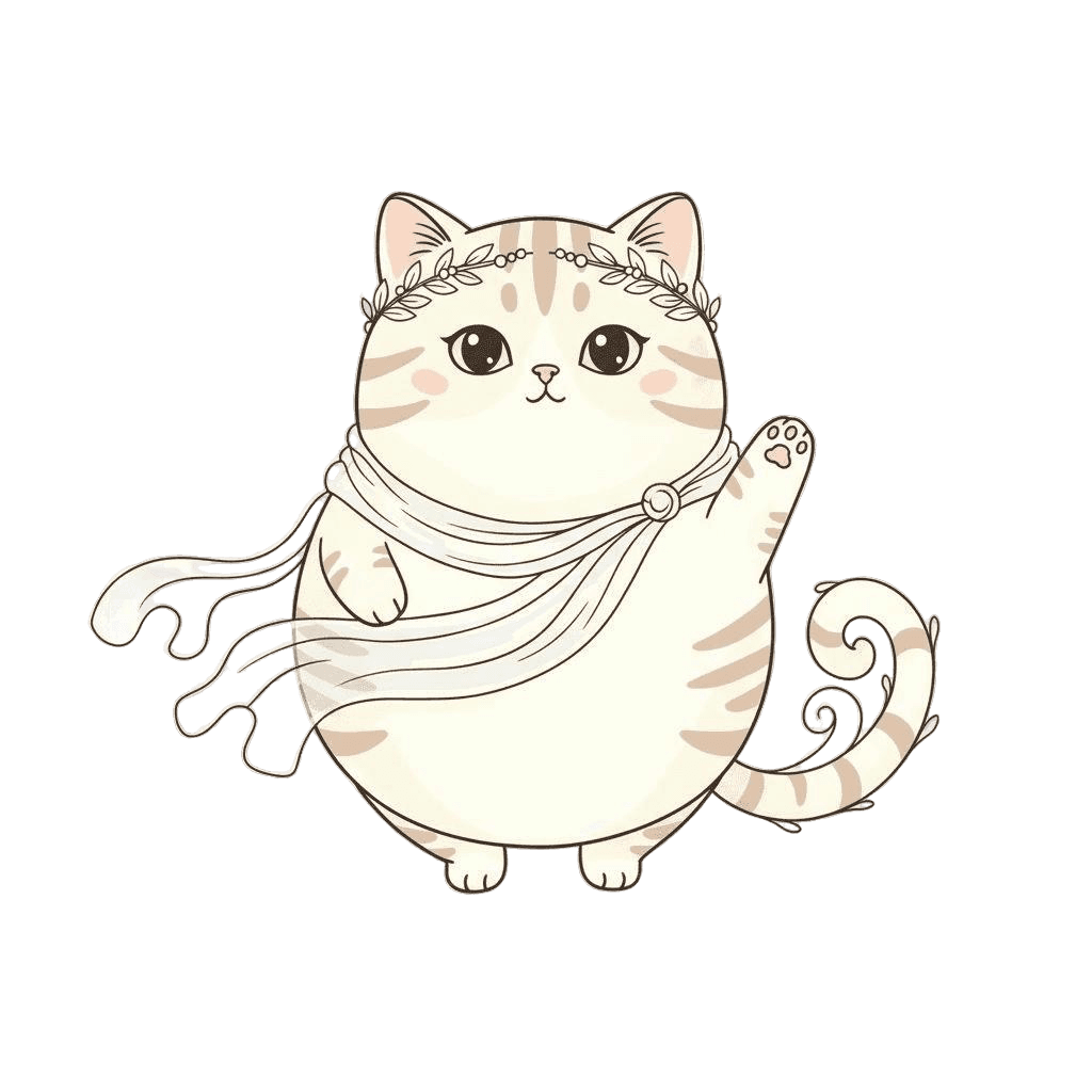 Free Aphrodite drawing Flat Vector Cat Clipart Template to Edit Online