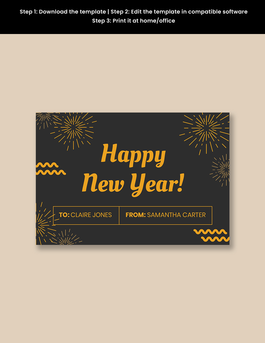 New Year Gift Tag Template