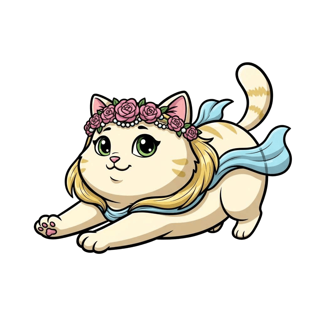 Free Aphrodite cartoon Digital Vector Cat Clipart Template to Edit Online