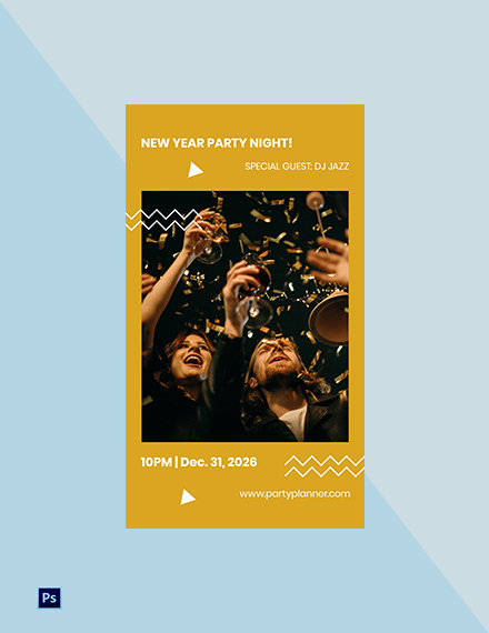 Free New Year Party Whatsapp Post Template to Edit Online