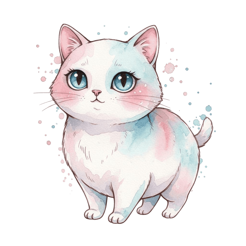 Free Aphrodite cartoon Watercolor Cat Clipart Template to Edit Online