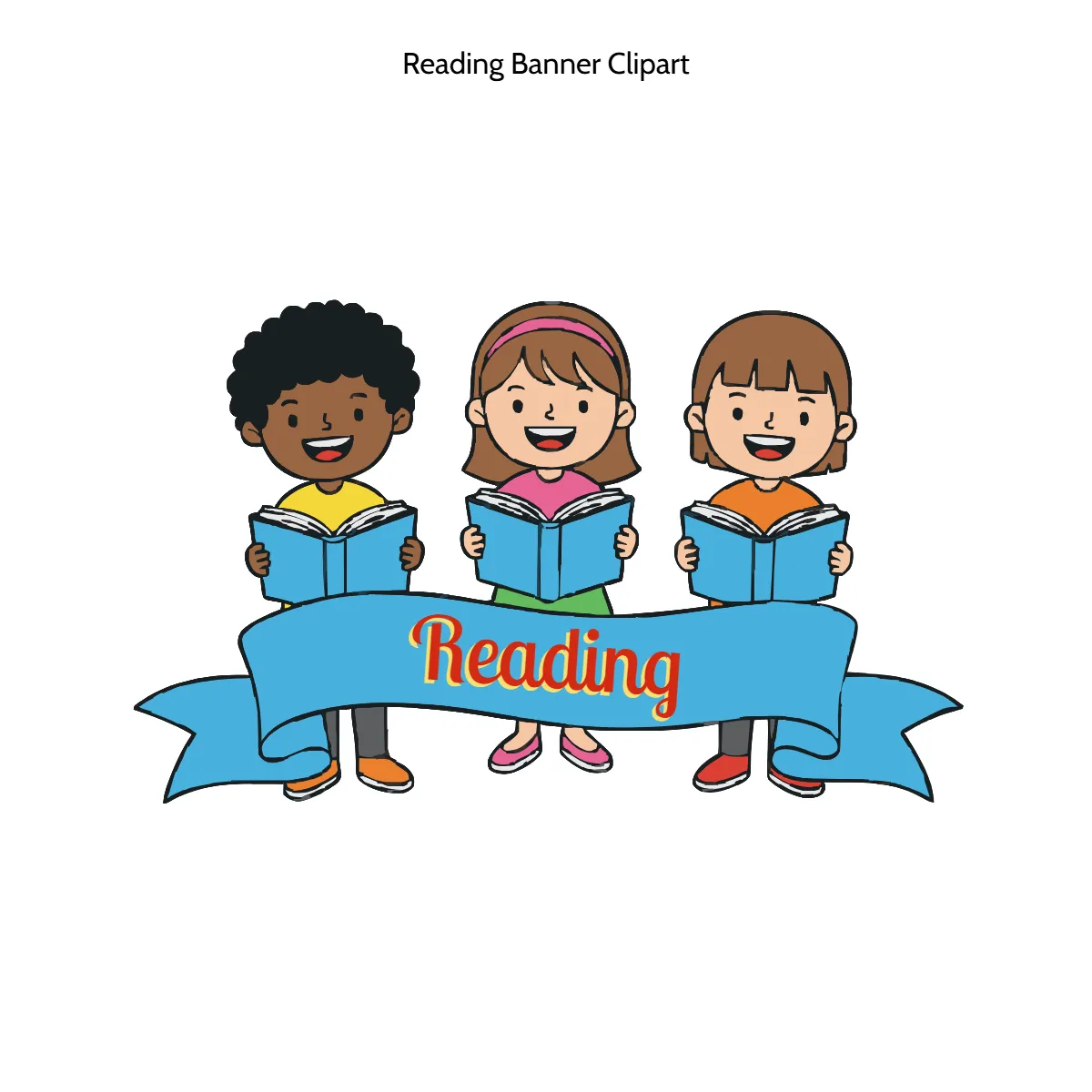 Free Reading Banner Vector Clipart (PNG, SVG) to Edit Online