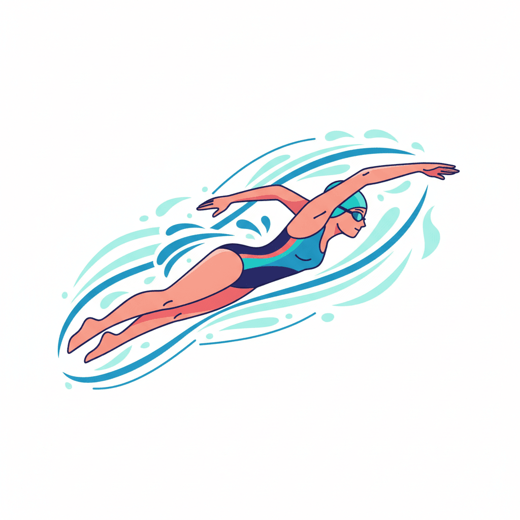 Free Girl Swimming Clipart Template to Edit Online