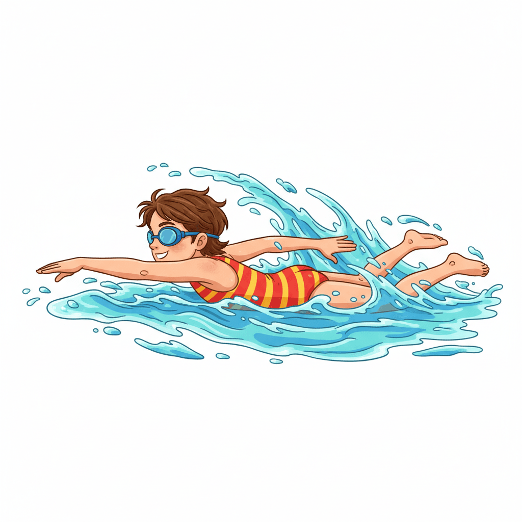 Free Kids Swimming Clipart Template to Edit Online