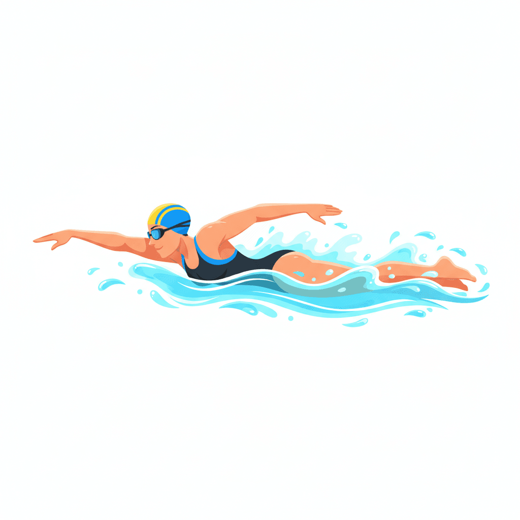 Free Cartoon Swimming Clipart Template to Edit Online