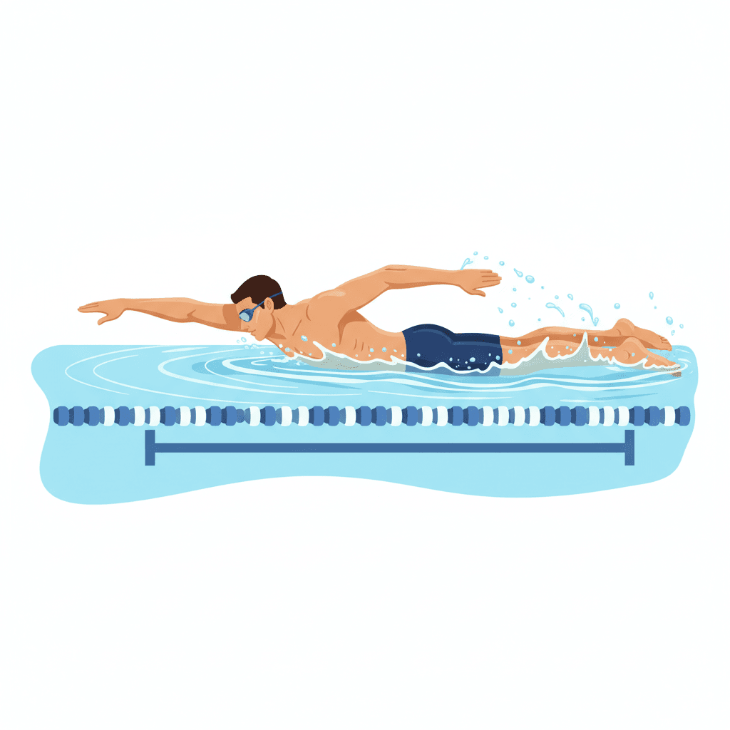 Free Pool Lane Swimming Clipart Template to Edit Online