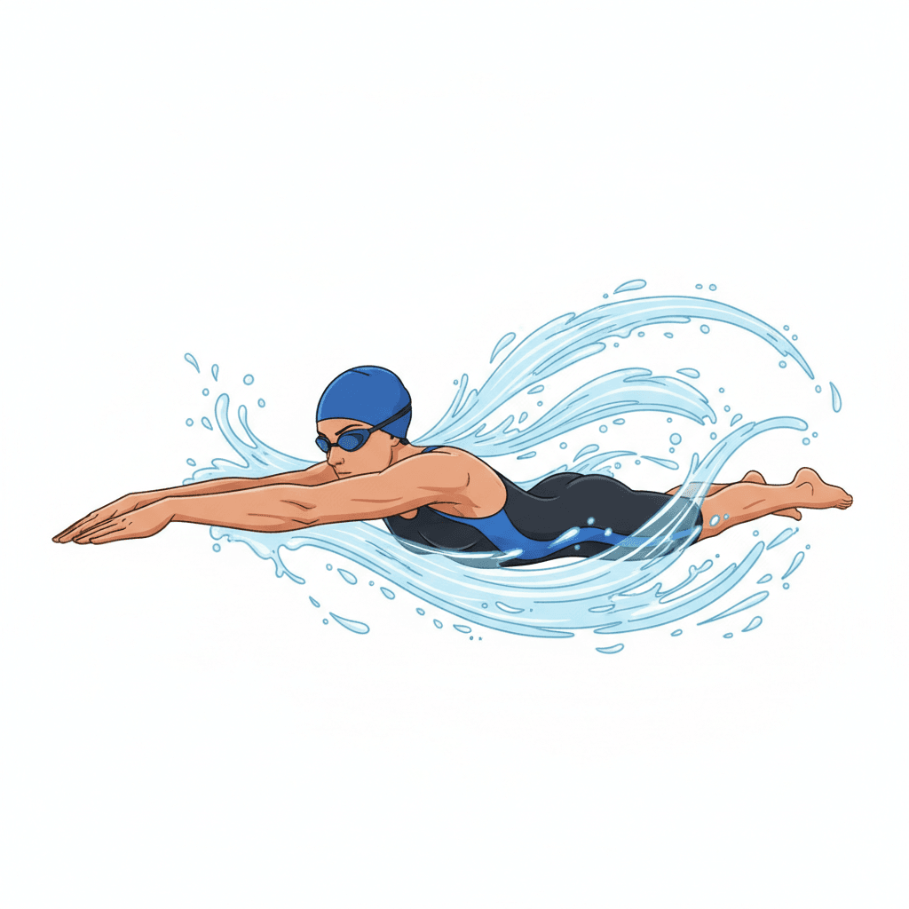 Free Swimming with Goggles Clipart Template to Edit Online